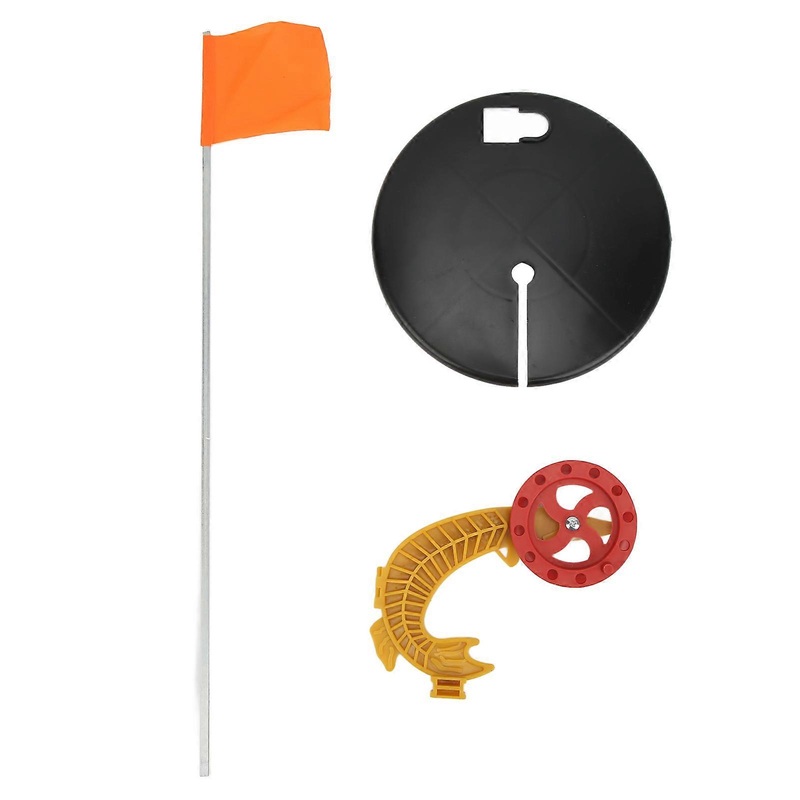 1 Set Portable Fishing Flag ABS Winter Ice Mini Fishing Pole Wheel Marker Flag Tackle Tool
