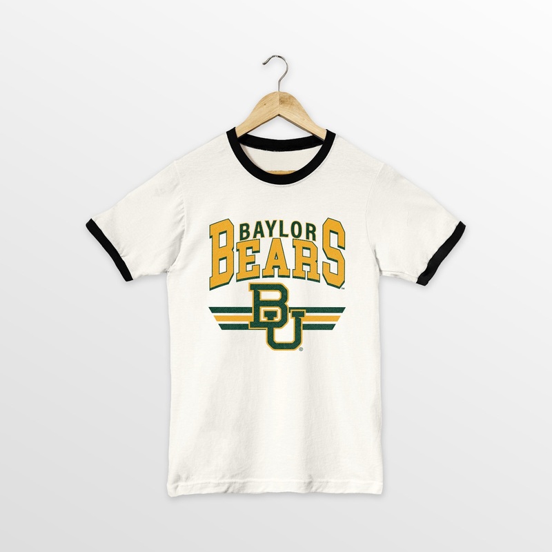 BAYLOR BEARS SWIFT STRIKE VINTAGE RINGER TEE