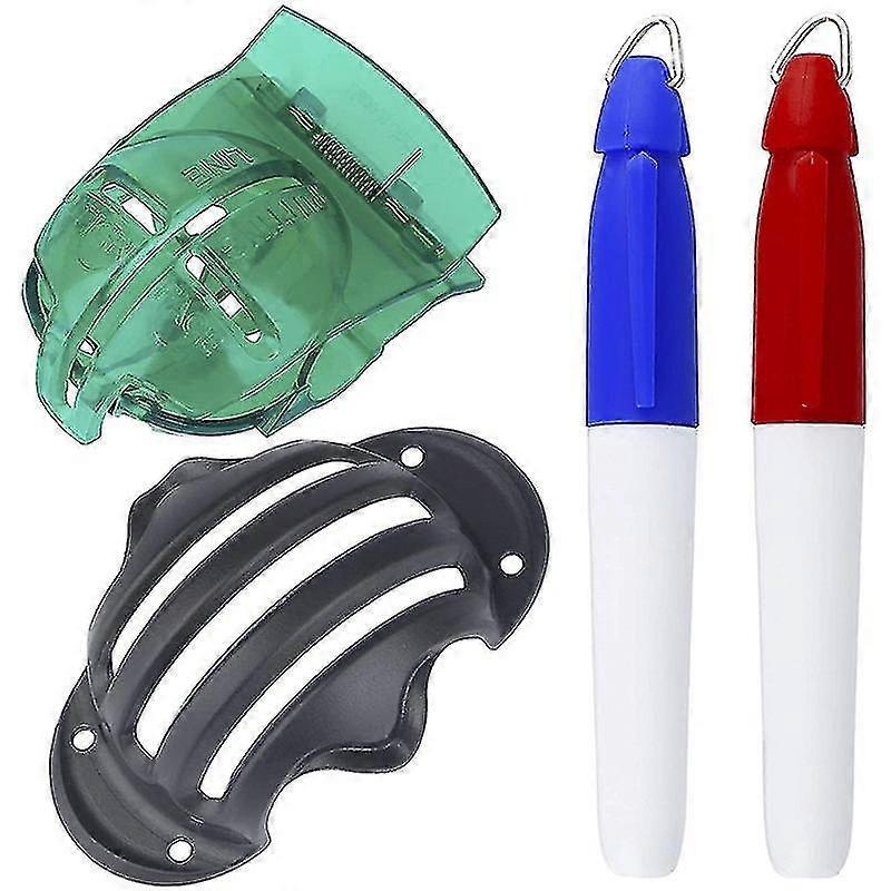 Golf Ball Liner Golf Alignment Kit With Marker Pen, Triple Track Putter Stencil Accessories