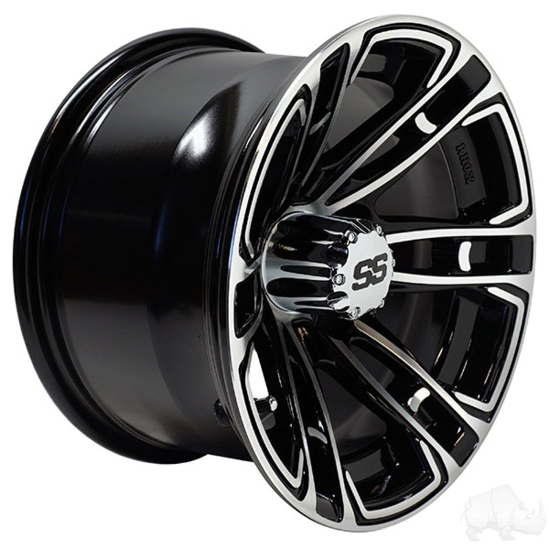 RHOX RX396, Machined Gloss Black, 12×7 ET-25
