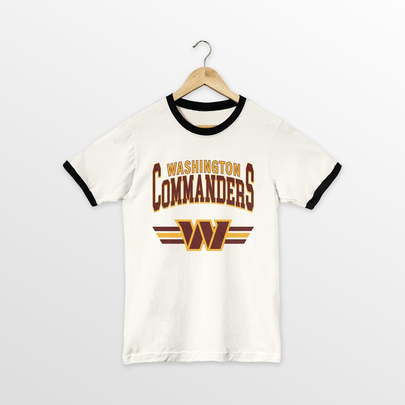 WASHINGTON COMMANDERS SWIFT STRIKE VINTAGE RINGER TEE