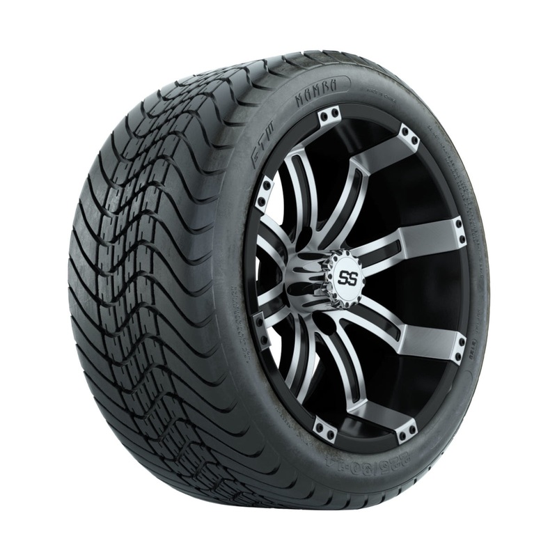 14 GTW Tempest Machined/Black Wheels with Mamba Street Tires  Set of 4 PN# A19-285