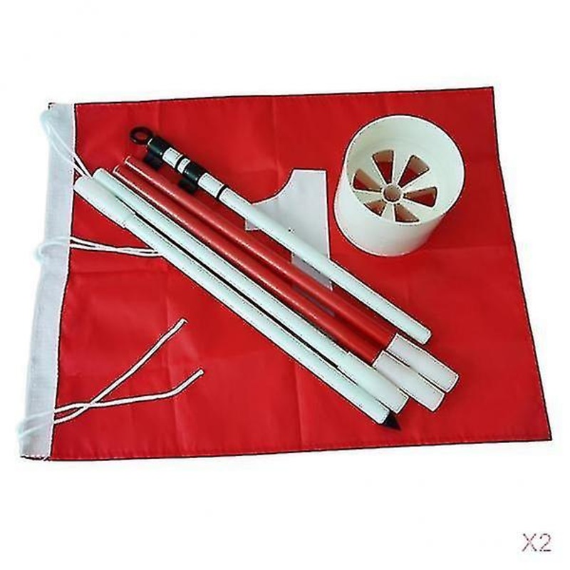 2 Sets Backyard Golf Hole Pole Flag Cup Stick Pole Putting Green Flagstick