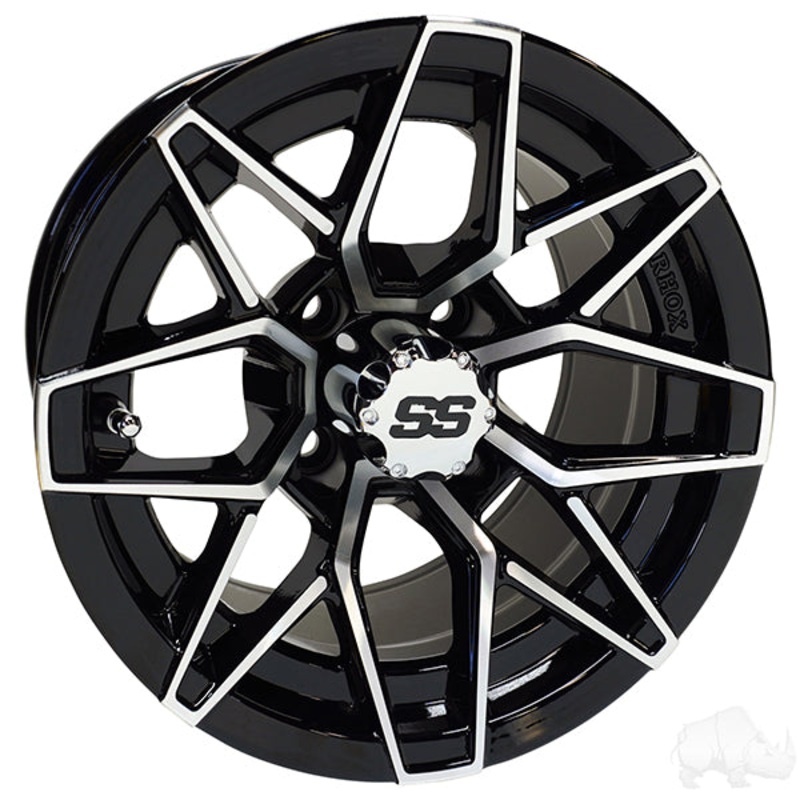 RHOX RX380 Machined Gloss Black, 12×7 ET-25