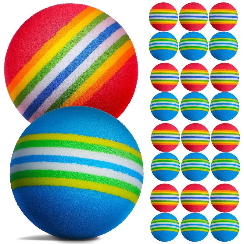 26 Pcs Colorful Stripe Golf Practice Balls Lightweight for Indoor Outdoor Training Bocce Game Home Garden Lawn Use