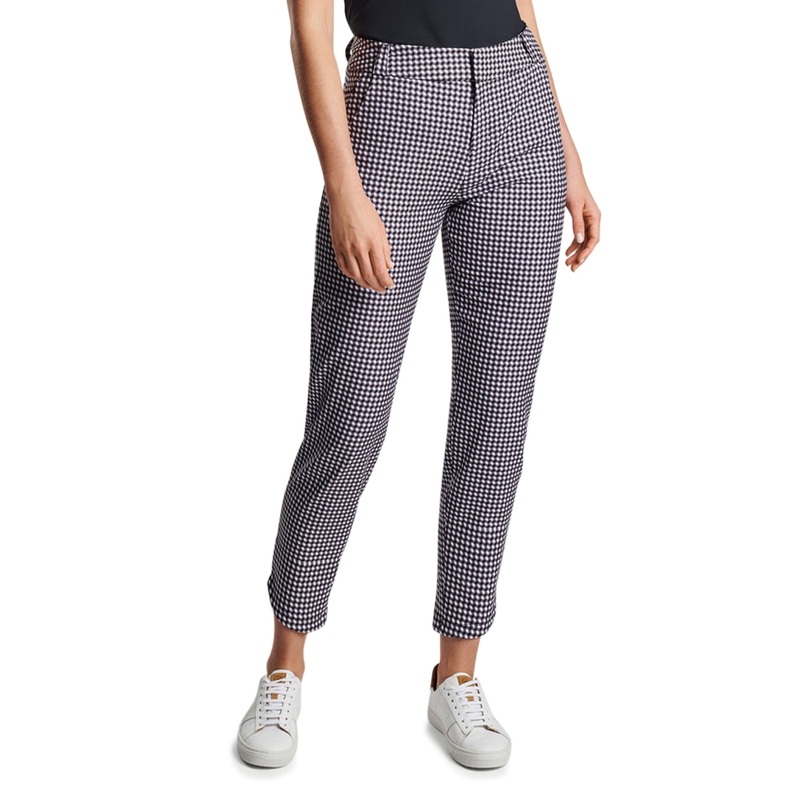 Peter Millar Women’s Surge Gingham Print Performance Ankle Golf Pants – Black