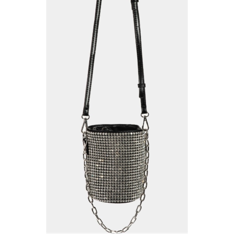 STADIUM STYLE PAVE RHINESTONE BUCKET BAG