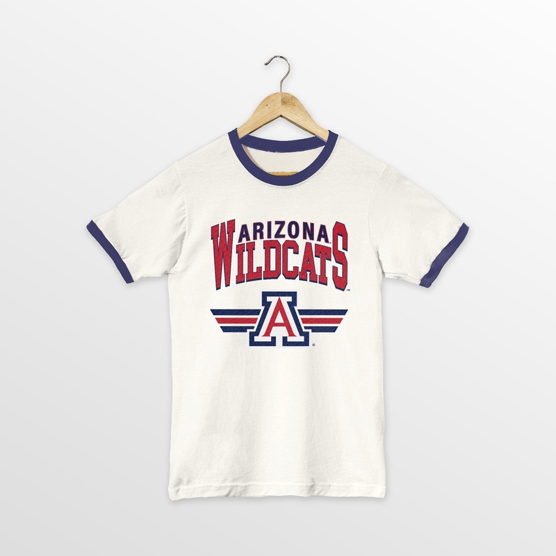 ARIZONA WILDCATS SWIFT STRIKE VINTAGE RINGER TEE