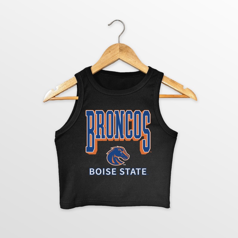 BOISE STATE BRONCOS PURE VICTORY ESSENTIAL RIBBED CROP TANK