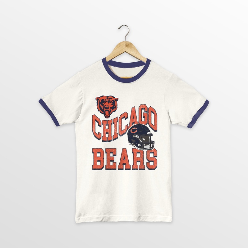 CHICAGO BEARS HARD EARNED VINTAGE RINGER TEE