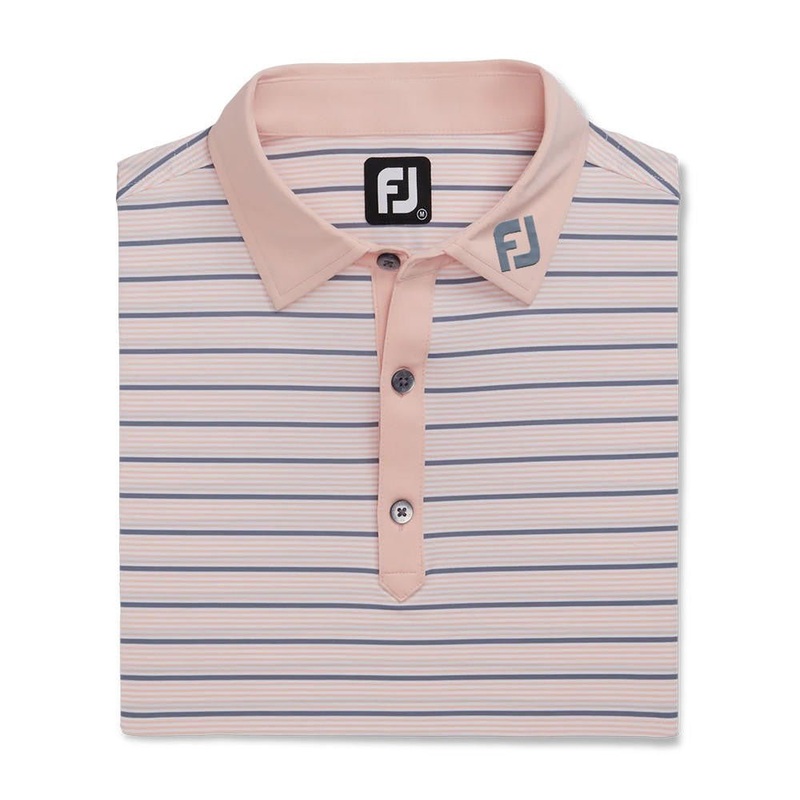 FootJoy Lisle Accented Stripe Self Collar Polo – FJ Logo