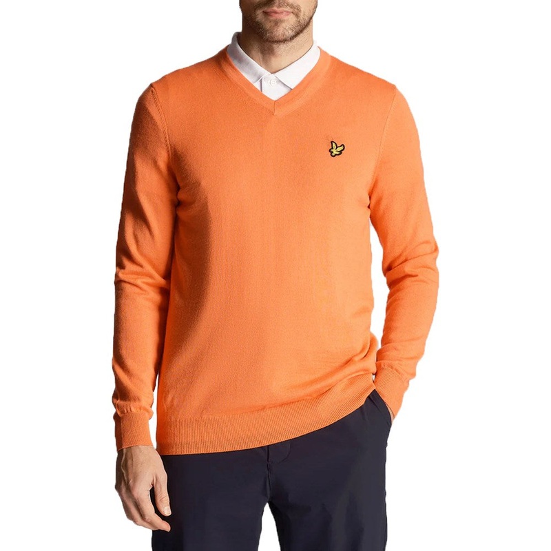 Lyle & Scott Golf V Neck Pullover – Course Coral