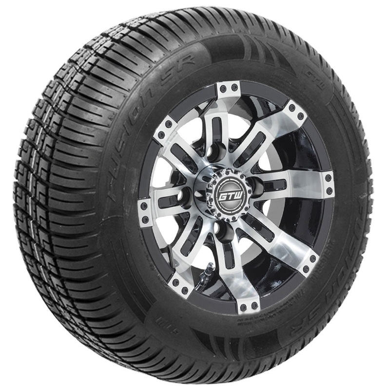 10 GTW Tempest Black and Machined Wheels with 20 Fusion Street Tires  Set of 4 PN# A19-333