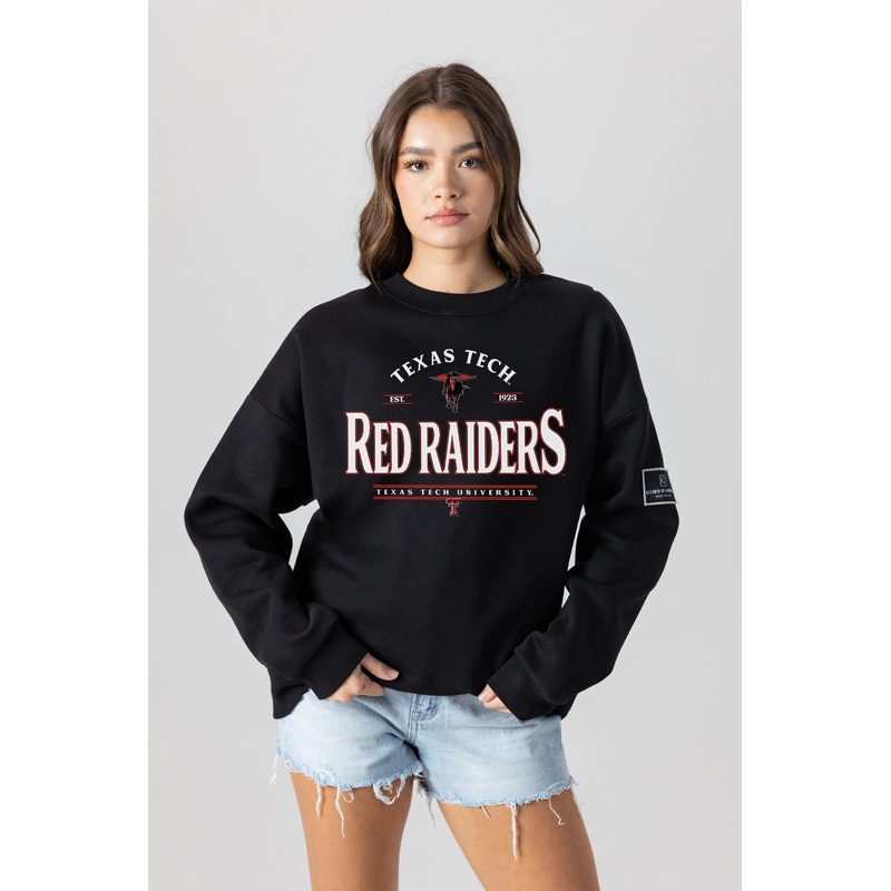 TEXAS TECH RED RAIDERS Players Only Fleece Drop-Shoulder Crew