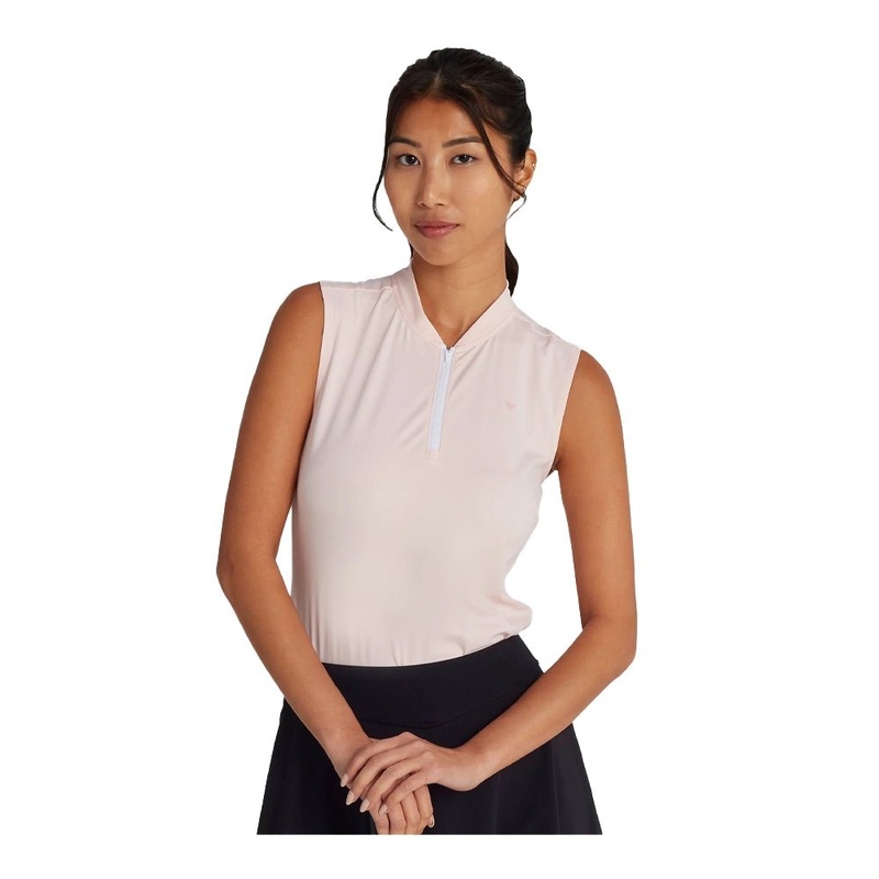 Bad Birdie Women’s Rose Quartz Blade Collar Sleeveless Polo