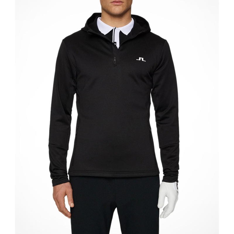 J.Lindeberg Aerial Quarter Zip Hoodie – Black