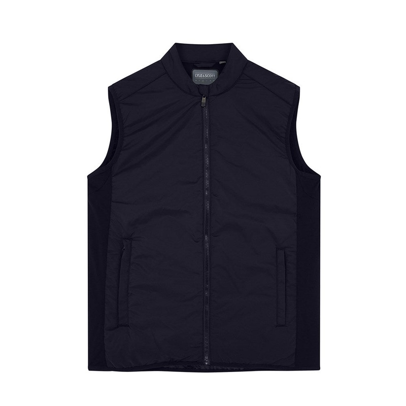 Lyle & Scott Tonal Eagle Golf Gilet – Dark Navy