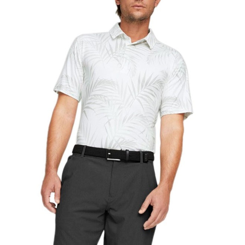 Puma CLOUDSPUN Palm Leaf Golf Polo Shirt – Bright White/Minty Burst