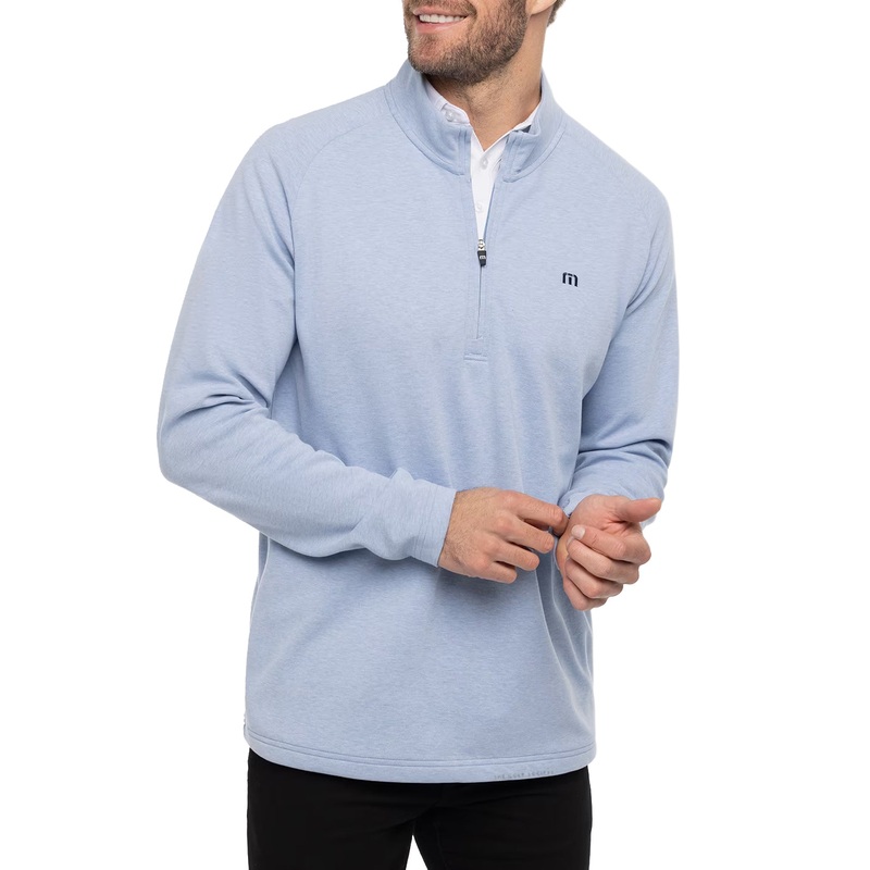 Travis Mathew Upgraded Golf Quarter Zip – Light Blue