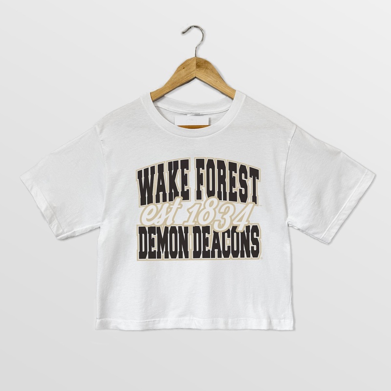 WAKE FOREST DEMON DEACONS DEEP ROOTS BOXY FIT WOMEN’S CROPPED TEE