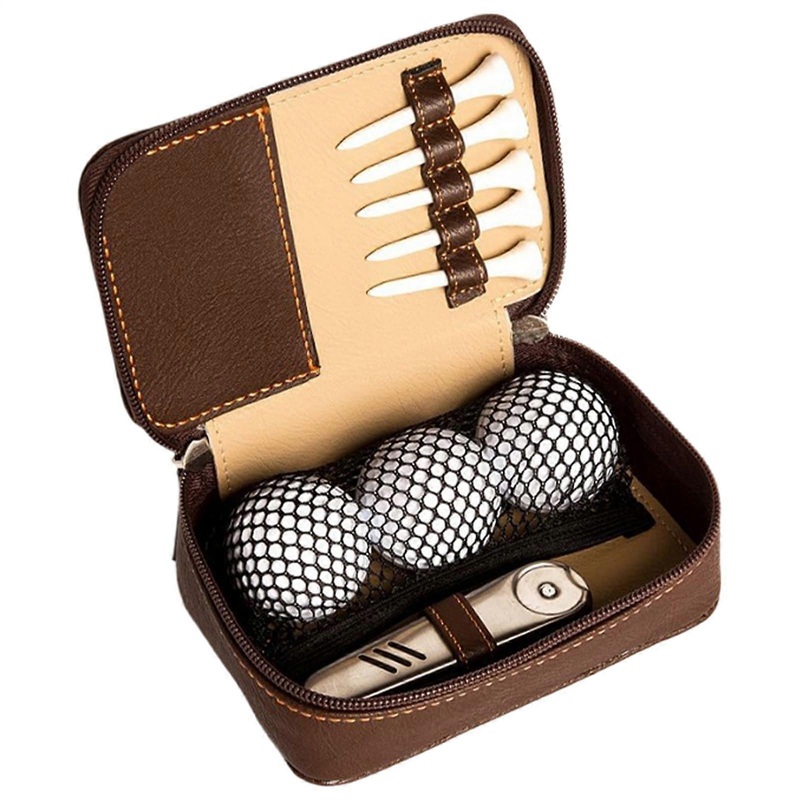 Portable Leather Golf Ball Holder  Waterproof Multifunctional Sports Accessories