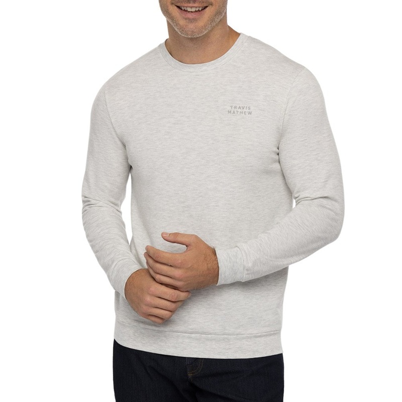 Travis Mathew Gulf City Crewneck – Heather Light Grey