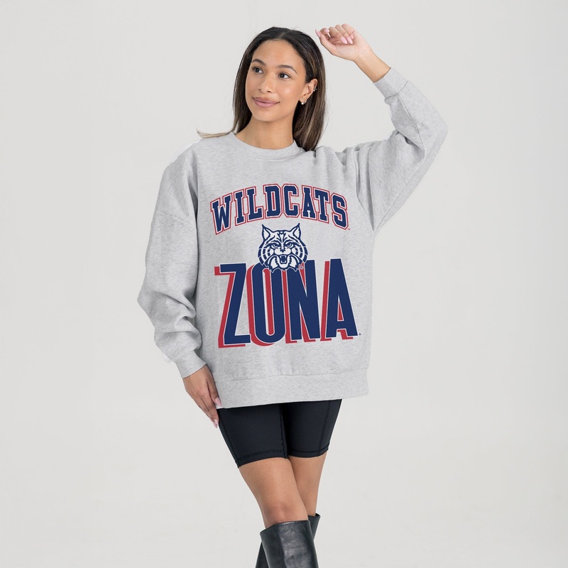 ARIZONA WILDCATS FIERCE FOCUS PREMIUM FLEECE DROP SHOULDER CREWNECK PULLOVER