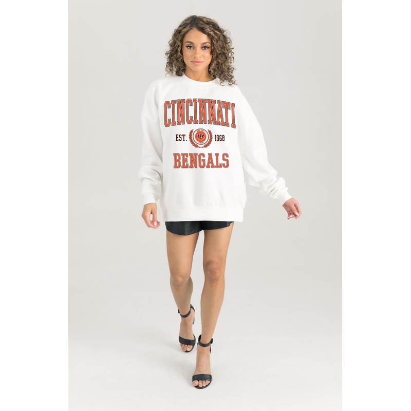 CINCINNATI BENGALS Timeless Triumph Fleece Crewneck Pullover