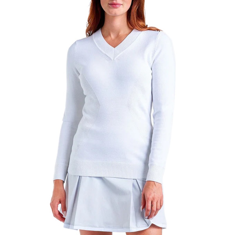 Nivo Women’s Nicole V-Neck Sweater – White