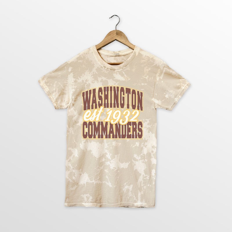 WASHINGTON COMMANDERS DEEP ROOTS BLEACH WASH TEE