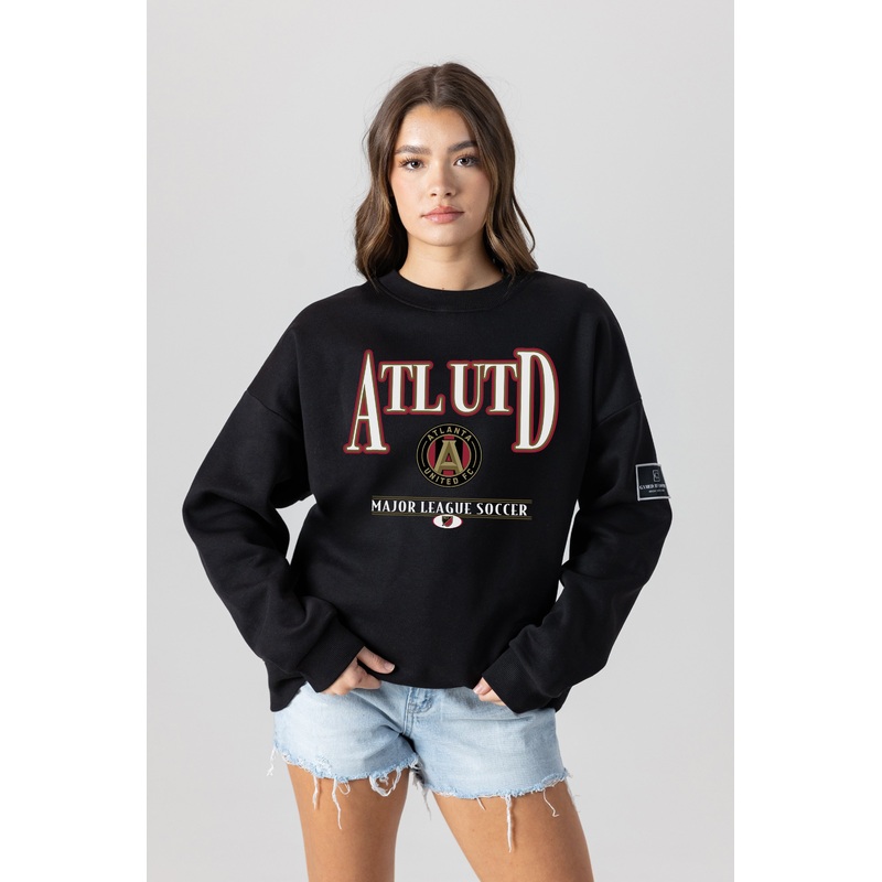 ATLANTA UNITED FC Players Only Fleece Drop-Shoulder Crew