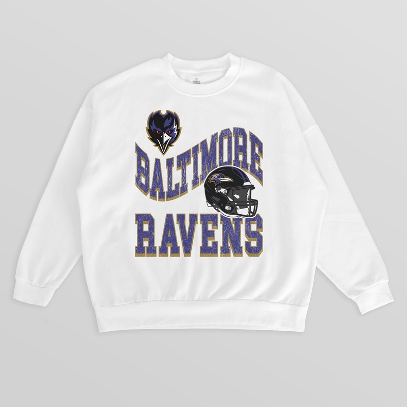 BALTIMORE RAVENS HARD EARNED PREMIUM FLEECE CREWNECK PULLOVER