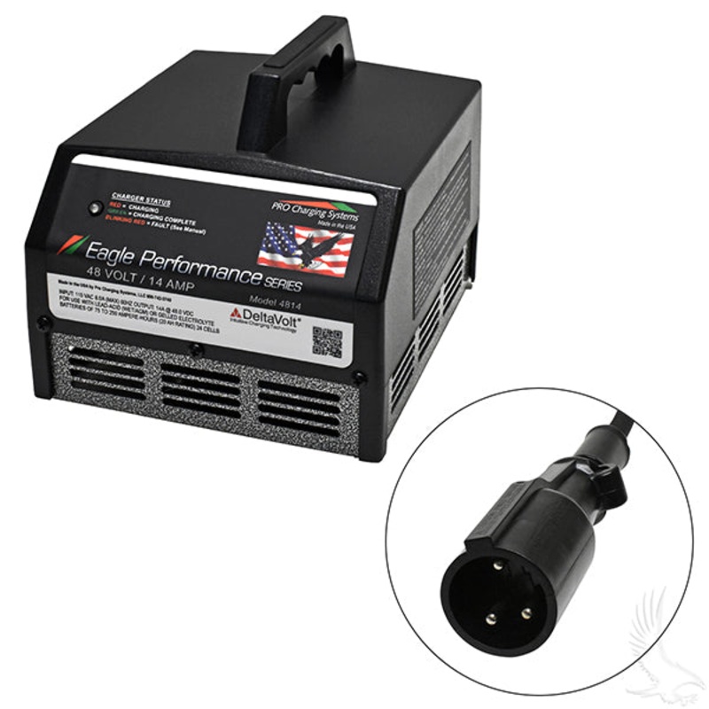 Battery Charger, Eagle Performance Series, 36V-48V Auto Ranging 15A Club Car w/o OBC PN# CGR-317