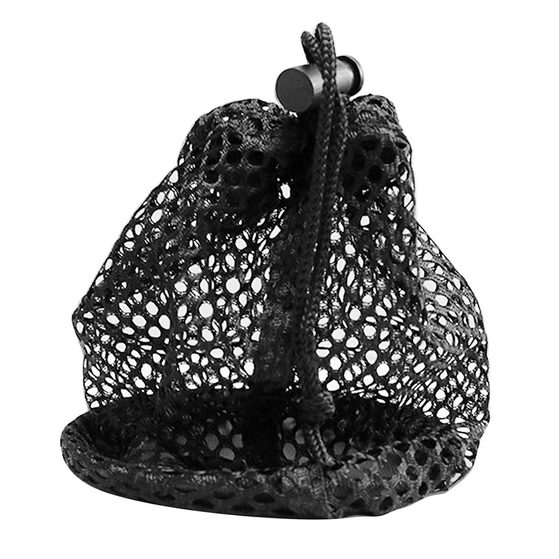 Black Golf Ball Bag Nylon Mesh Storage Bags Cord Lock  Capacity 12 balls