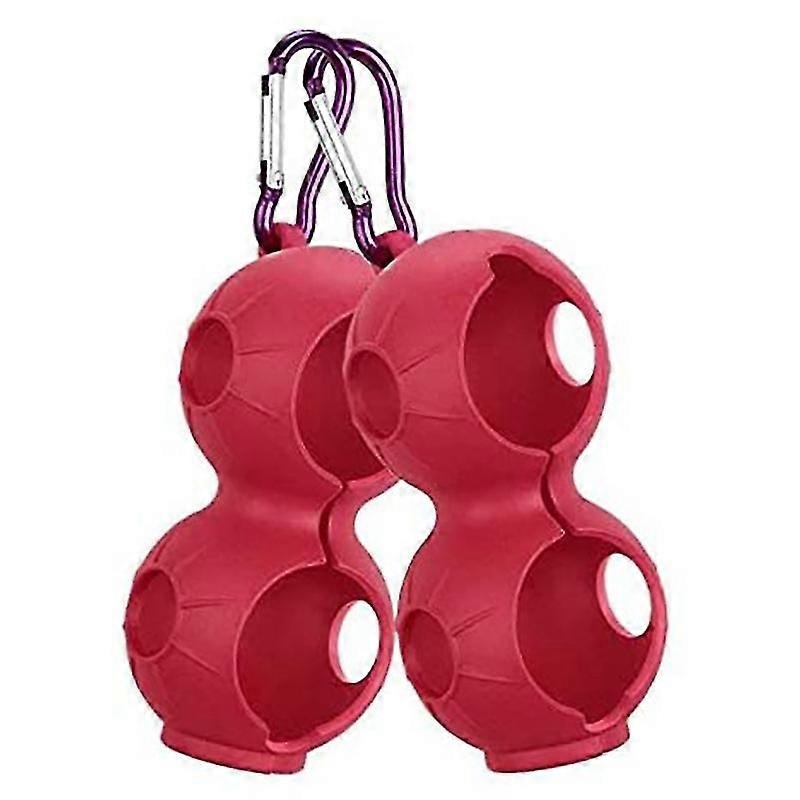 Golf Ball Holder Portable Golf Ball Pouch Bag Holder For(2Pcs-Red)