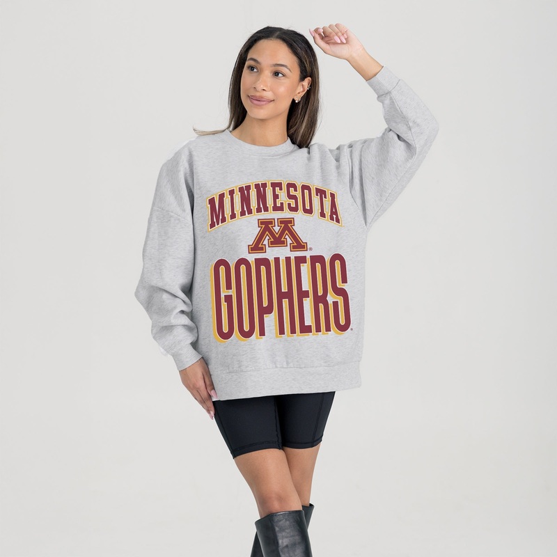 MINNESOTA GOLDEN GOPHERS FIERCE FOCUS PREMIUM FLEECE DROP SHOULDER CREWNECK PULLOVER