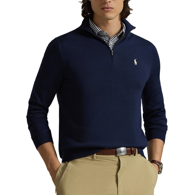 RLX Ralph Lauren Cotton Blend 1/4 Zip Golf Pullover – Refined Navy