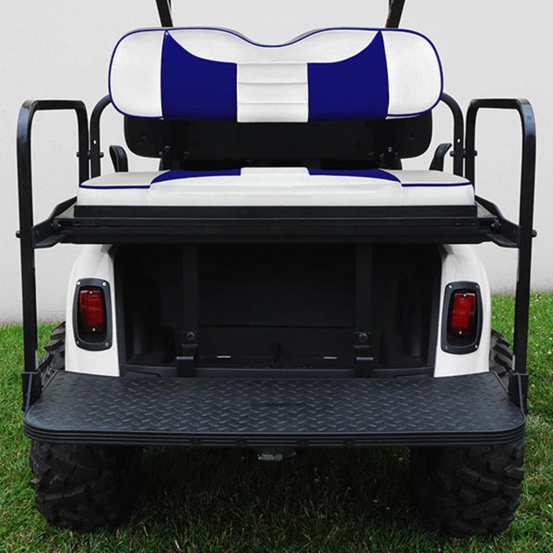 RHOX Rhino Seat Kit, Rally White/Blue, E-Z-Go RXV 08+ PN# SEAT-461WBL-R