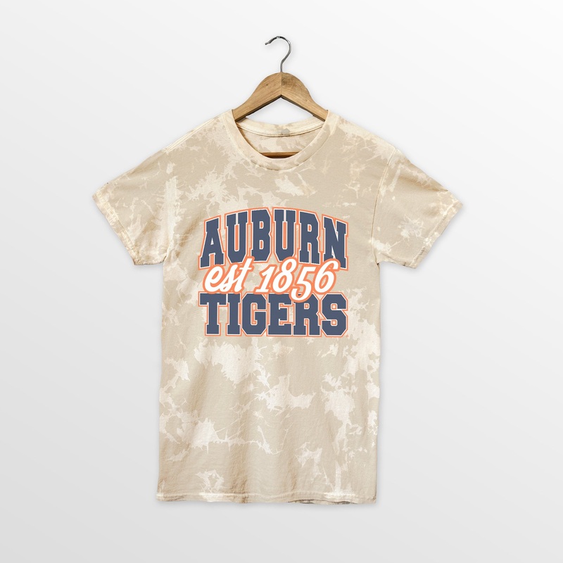 AUBURN TIGERS DEEP ROOTS BLEACH WASH TEE