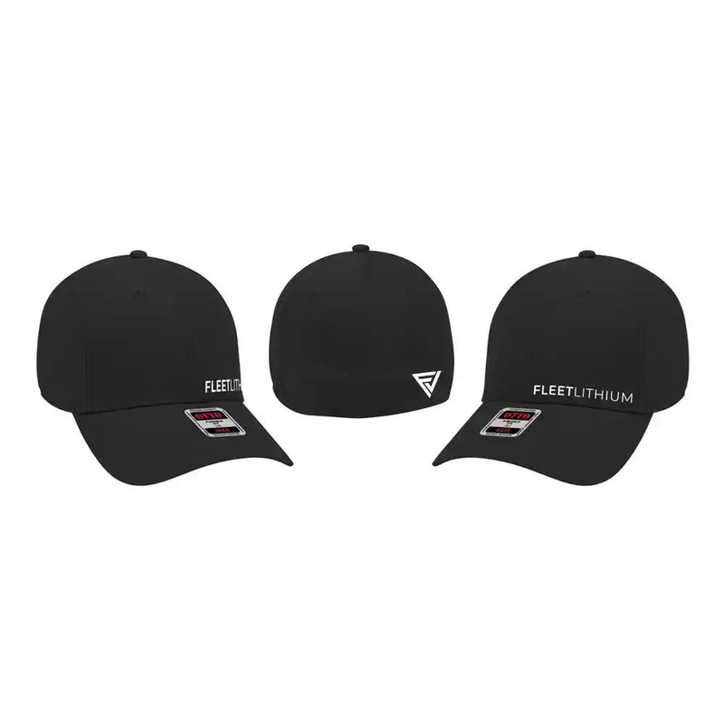 Black Flex Fit Fleet Lithium Baseball Cap PN# FL-BLK-HT