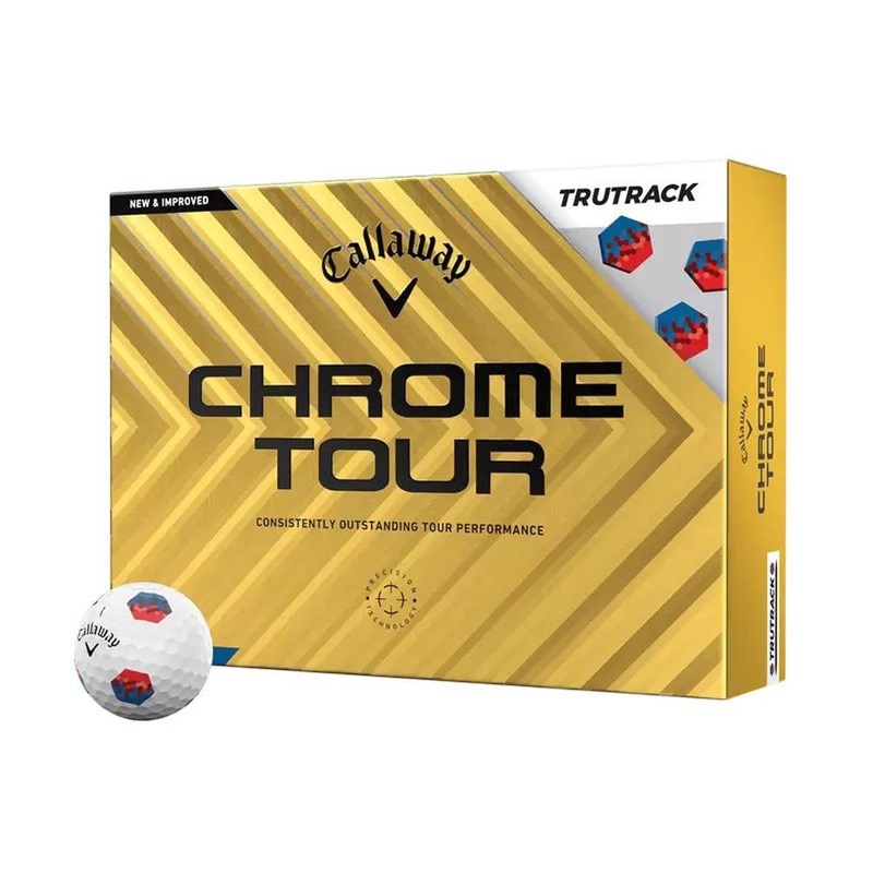 Callaway Chrome Tour TruTrack Golf Balls – Blue/Red – 2024