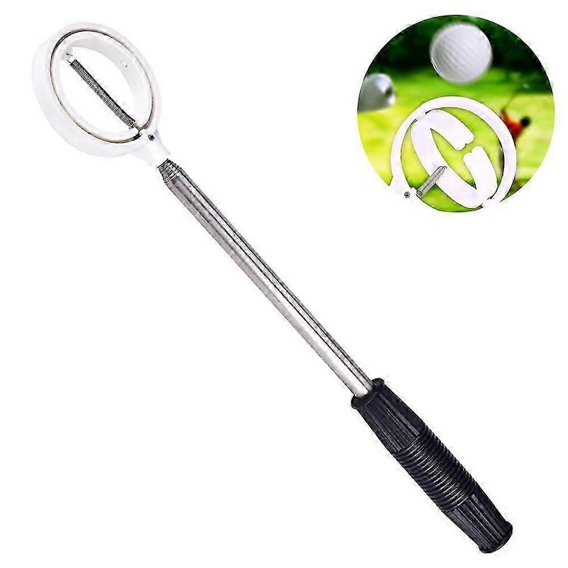 Extendable Golf Ball Retriever – Stainless Steel for Water & Bushes – Golf Gift for Men – White
