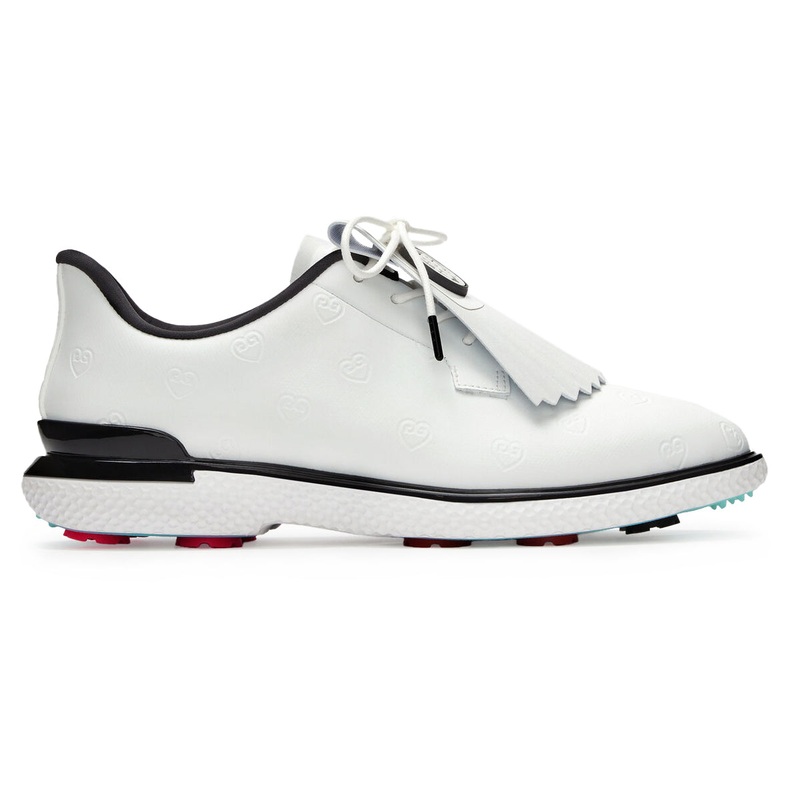 G/Fore Women’s Heart Debossed Gallivan2r Kiltie Golf Shoes – Snow/Onyx