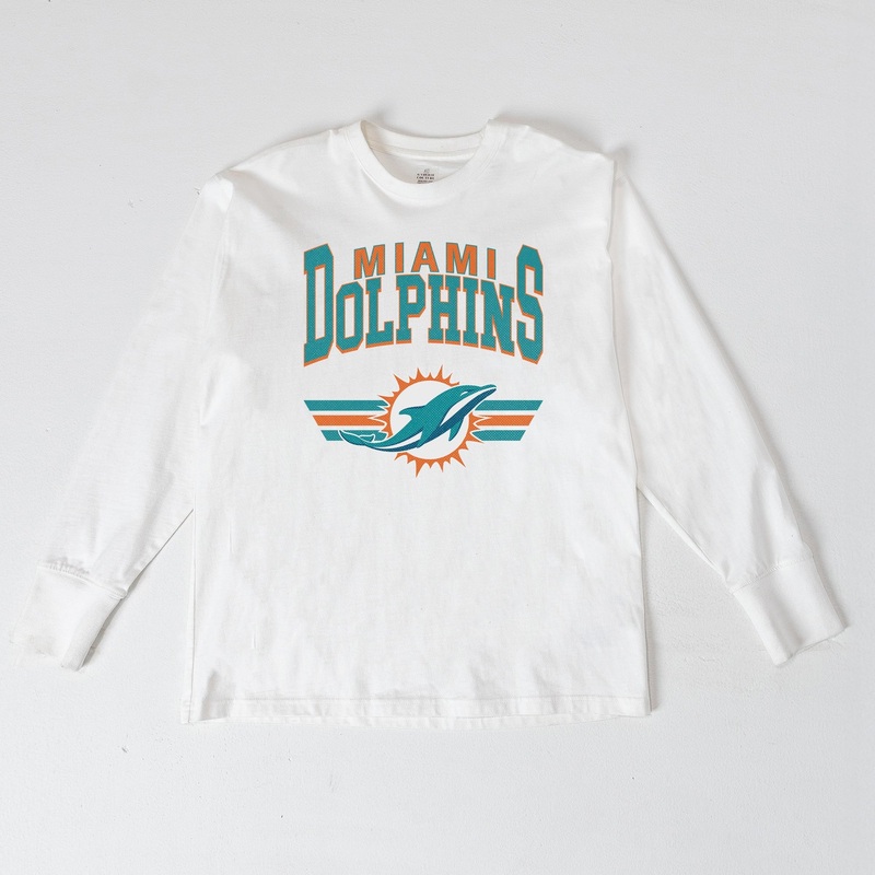 MIAMI DOLPHINS SWIFT STRIKE ESSENTIAL RELAXED FIT LONG SLEEVE TEE