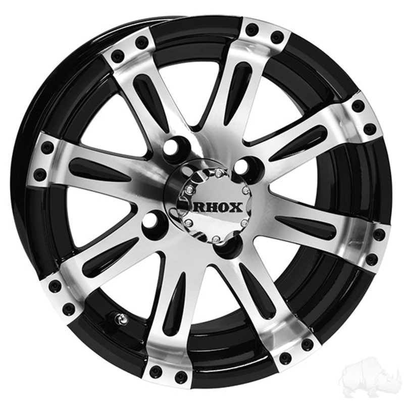 RHOX Vegas, Machined w/Black w/ Center Cap, 12×6 Centered
