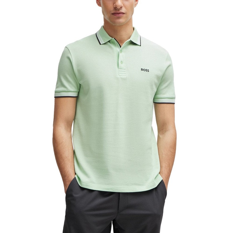 BOSS Paddy Cotton Pique Golf Shirt – Open Green