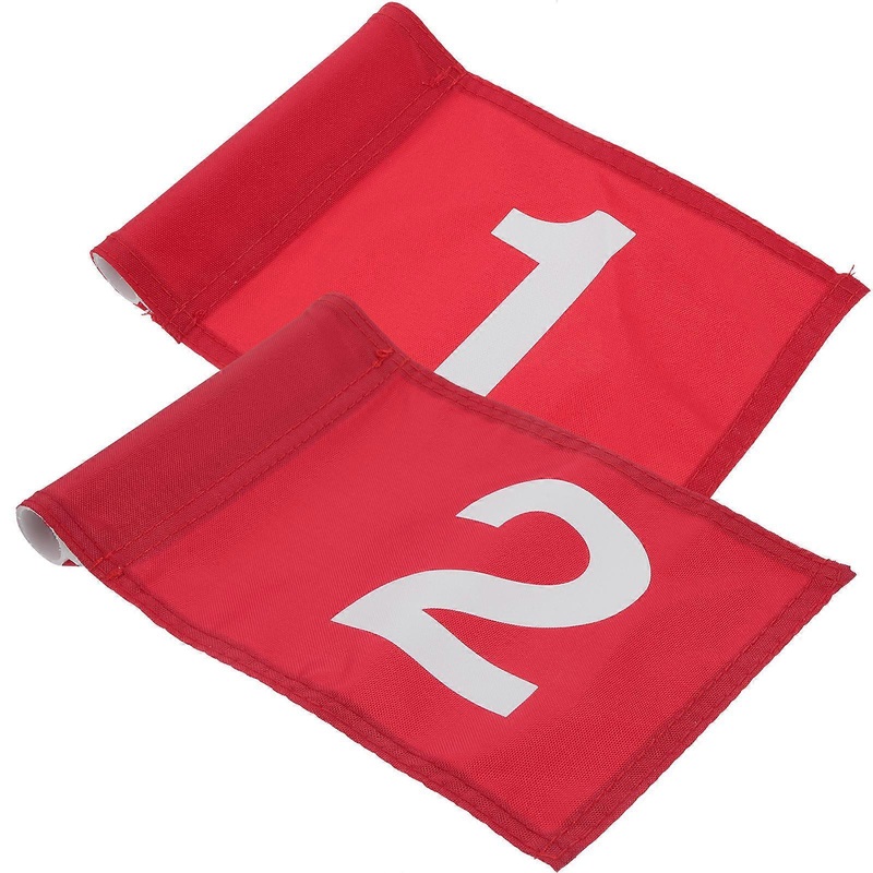Golf Training Flags Set of 2 Polyester Course Supplies for Outdoor Putting Practice Stylish Design to Improve Goal Accuracy