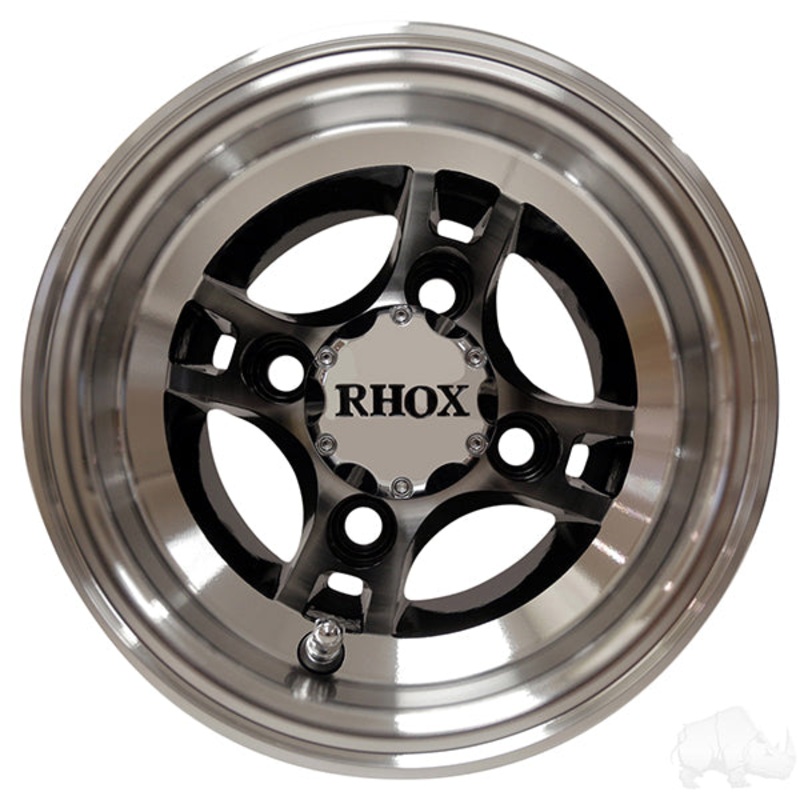 RHOX Brickyard, Machined w/Black w/ Center Cap, 8×7 ET-27