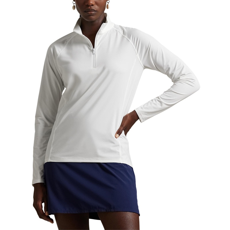 RLX Ralph Lauren Women’s Stretch Jersey Quarter-Zip Pullover – Ceramic White