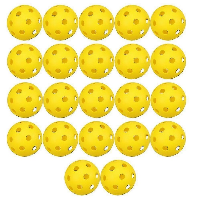 22pcs Plastic Balls Official Size Ball Set For Indoor Outdoor Courts Practice (yellow)